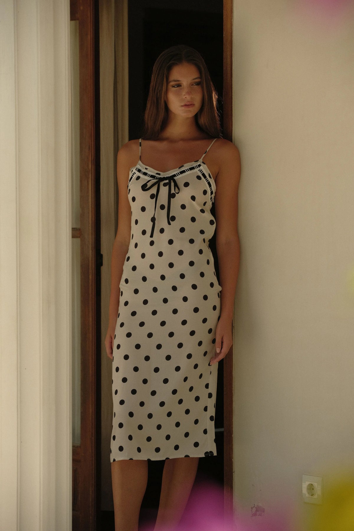 LUCIA MIDI DRESS | CREAM POCKA - Love McNicoll