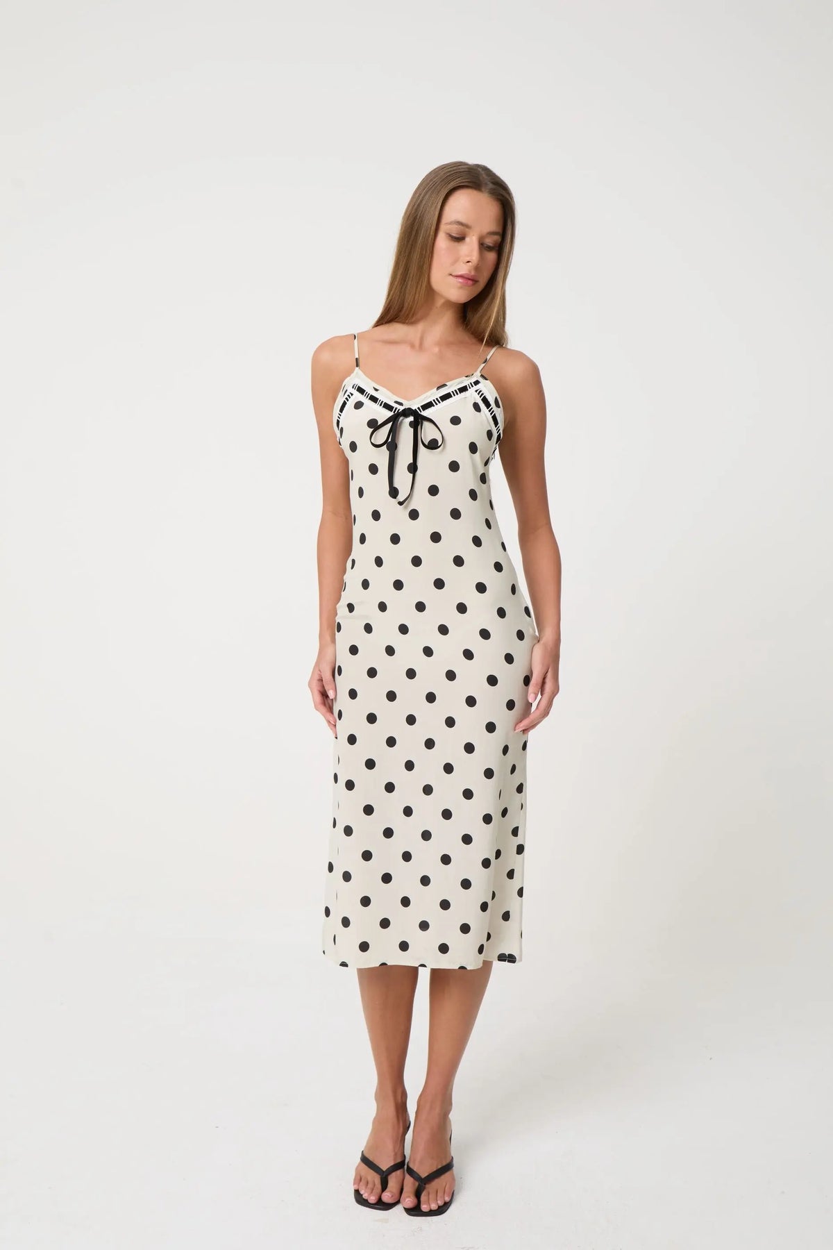 LUCIA MIDI DRESS | CREAM POCKA - Love McNicoll