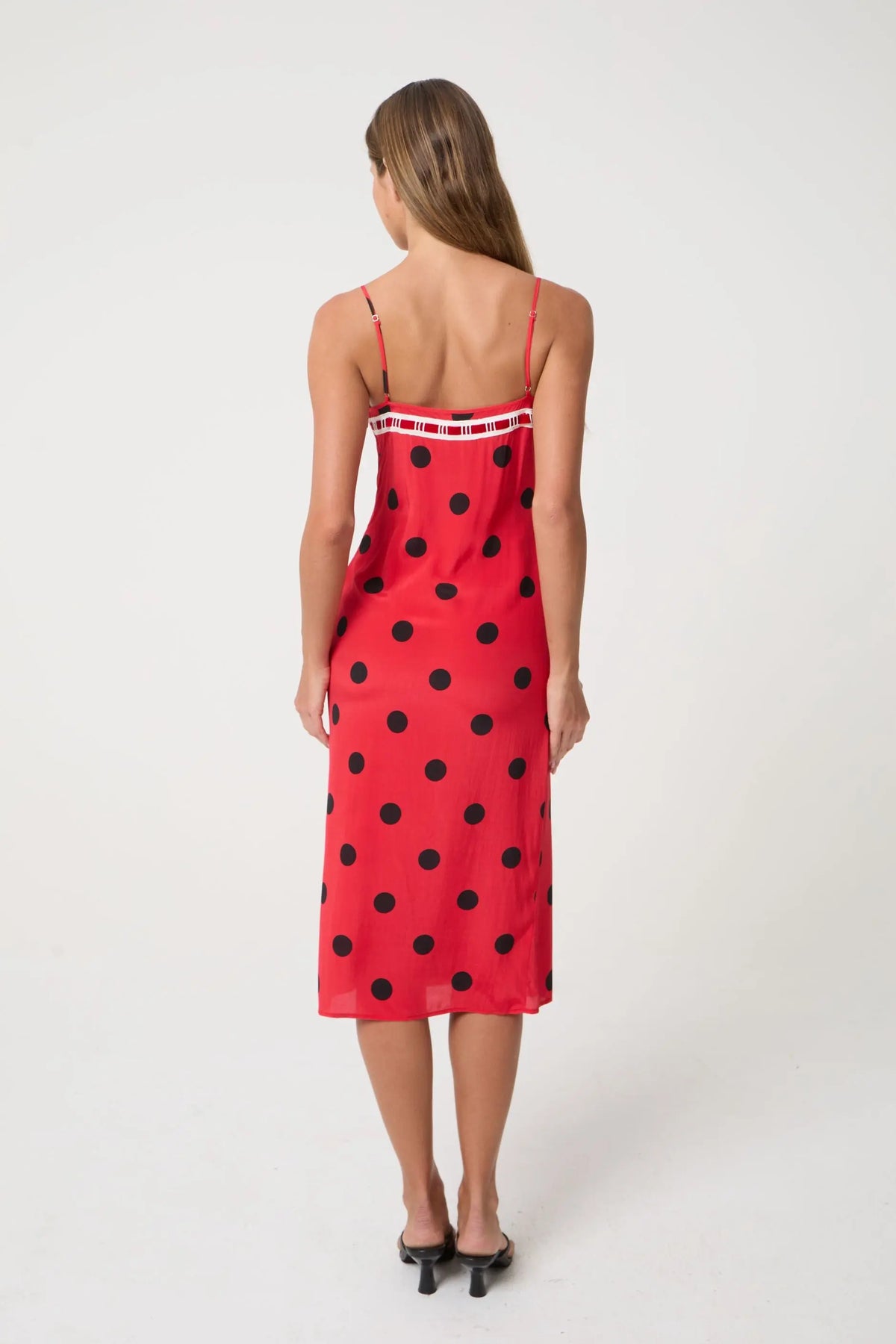 LUCIA MIDI DRESS | RED POCKA - Love McNicoll
